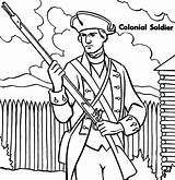 Colonial Soldier Colonies Calvary Getcolorings Getdrawings sketch template