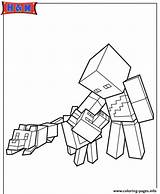 Coloring Minecraft Pages Wolves Character Printable Color sketch template