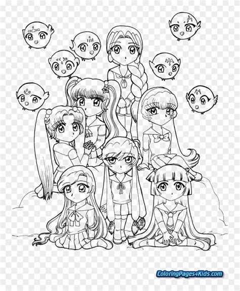 kawaii cute anime girls coloring pages