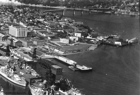 aerial view  puget sound naval shipyard   early  mid sunknown ships