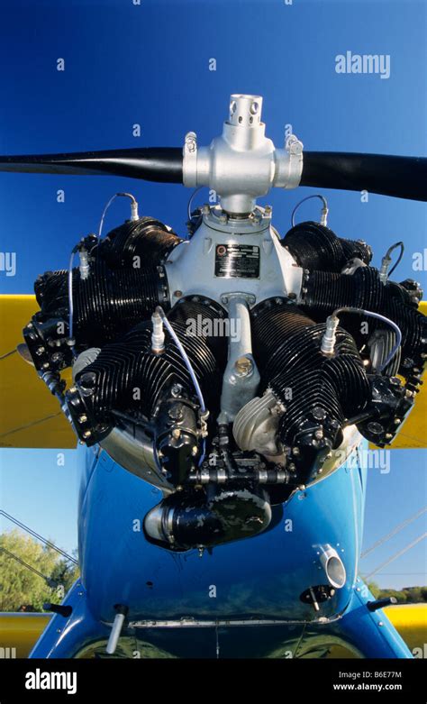 american continental    radial engine  hp   trainer biplane boeing pt  kaydet
