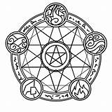 Pentagram Wiccan Pentacle Magie Sigil Alchemy Alchemist Fullmetal Elementaire Supernatural Summoning Powers Ars Goetia Grimoire sketch template