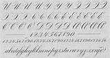 Roundhand Alphabet Script sketch template