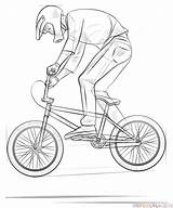 Bmx Draw Biker Drawing Bike Step Bikes Kids Freestyle Bicycle Tutorials Desenho Supercoloring Drawings Para Sketch Desenhos Bicicleta Motocross Line sketch template