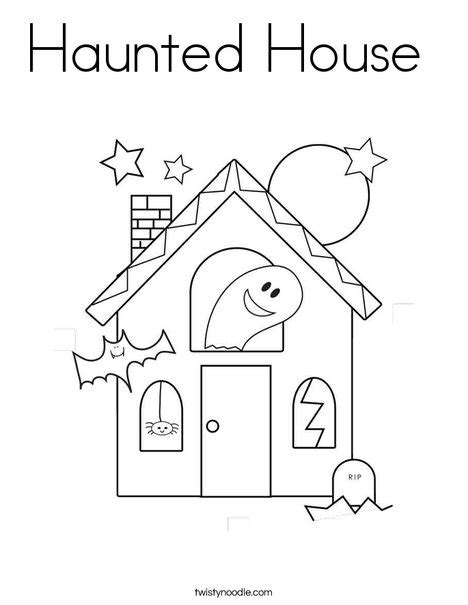 haunted house coloring page twisty noodle