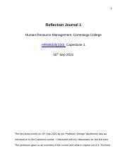 reflection journal docx  reflection journal  human resource
