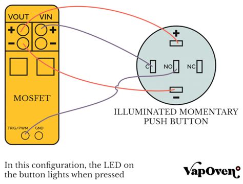 wiring  illuminated  pin momentary push button vapoven