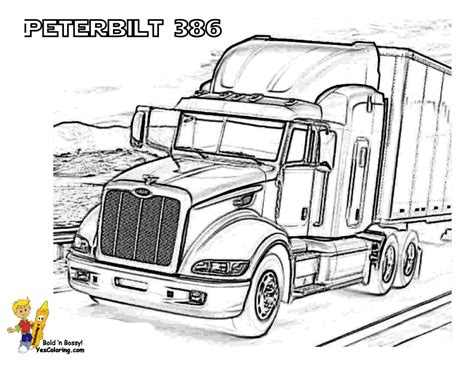 peterbilt truck logo coloring pages