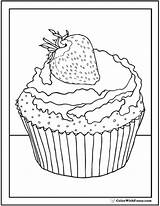 Cupcake Coloring Strawberry Pages Pdf Cupcakes Sheet Colorwithfuzzy sketch template