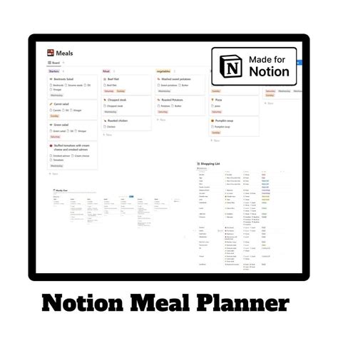 notion meal planner notions templates