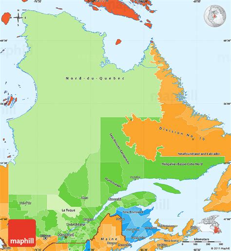 political shades simple map  quebec