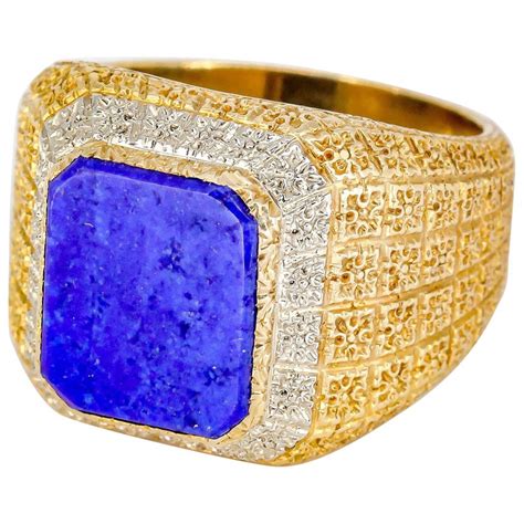 mario buccellati lapis lazuli and gold men s ring for sale at 1stdibs