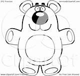 Bear Chubby Teddy Cartoon Clipart Coloring Outlined Cory Thoman Vector Royalty sketch template