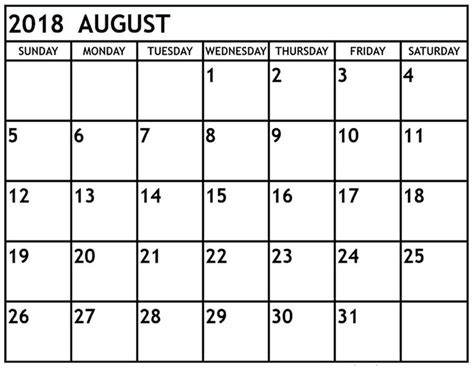 august  calendar  word excel  printable templates http