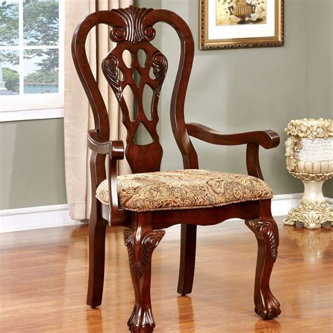 furniture  america elana traditional dining arm chair  pack
