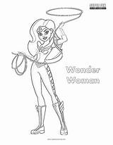 Coloring Woman Wonder Superhero Fun sketch template