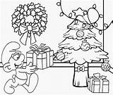 Coloring Pages Drawing Clipart Scenery Christmas Kids Smurf Teenagers Tree Printable Color Celebration Creative Smurfs Complex Xmas Presents Outline Comic sketch template