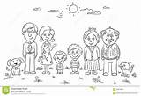 Family Big Happy Clipart Coloring Pages Outline Clip Drawing Kids Printable Parents Tree School sketch template