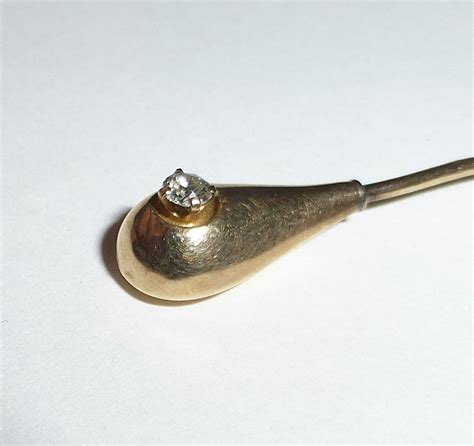 Antique Victorian 14k Yg Diamond Stickpin From Bejewelled On Ruby Lane
