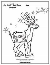 Coloring Comet Pages Reindeer Christmas Printable sketch template