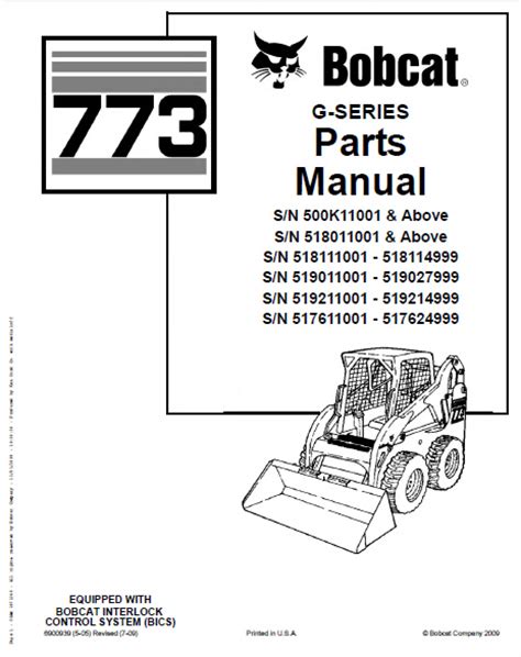 bobcat   series skid steer parts manual