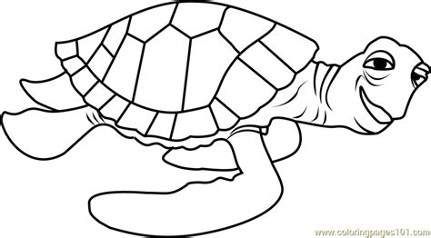 crush coloring page  kids  finding dory printable coloring