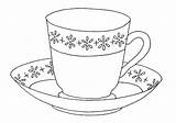 Cup Tea Coloring Pages Coffee Mug Saucer Teacup Drawing Line Printable Teapot Iced Template Print Colouring Cups Para Sheet Color sketch template