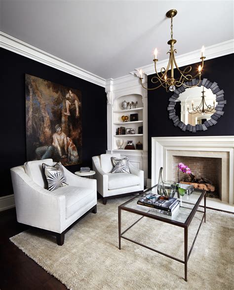 black  white living room decoration