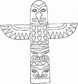 Totem Poles Tiki Indigenous Peoples sketch template