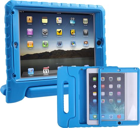 hde case  ipad air  kids shockproof bumper hard cover handle stand  built  screen