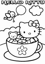 Kitty Hello Coloring Pages Tea Cup Teacup Printable Kids Colouring Color Sheets Drawing Ausmalbilder Para Da Party Dibujos Colorear Colorare sketch template