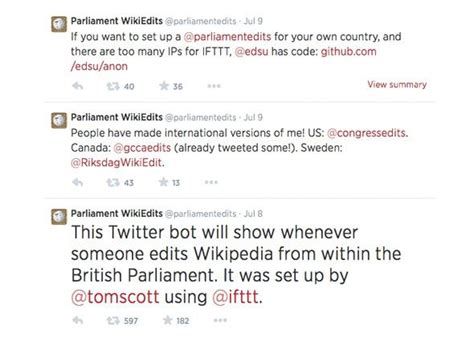 twitterbots scan government ip addresses  tweet  wikipedia edits
