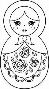 Pages Doll Coloring Matryoshka Russian Nesting Dolls Printable Drawing Colouring Clipart Clip Barbie Template Silhouette Sweetclipart Color Cliparts Transparent Library sketch template
