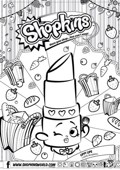 shopkins lipstick coloring pages  getcoloringscom  printable