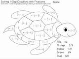 Number Color Turtle Equations Solving Step Fractions Preview sketch template