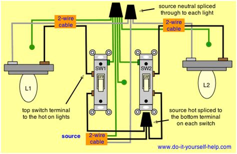 wiring  switches   light relay circuit breaker diagram