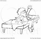 Boy Waking Outline Clip Royalty Clipart Illustration Dero Vector Background sketch template