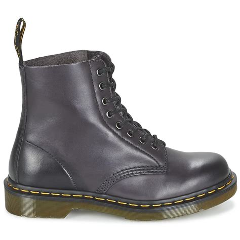 dr martens leather pascal womens mid boots  grey  grey lyst