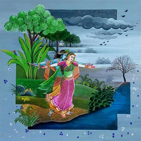 The Eternal Love Story Of Ages Radha Krishna Mixed Media By Anjali Swami
