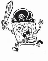 Coloring Pages Spongebob Pirate Bob Esponja Sponge Crafts Colouring Kids sketch template