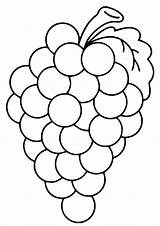 Anggur Uva Mewarnai Buah Uvas Grapes Guache Frutas Fruta Comodesenharbemfeito Pintarmewarnai sketch template