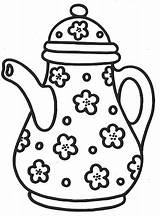 Bule Tetera Dibujo Colorir Desenhos Teteras Moldes Dibujoscolorear Porcelana Teapot Teapots Stencils Aplique Apliques Prato Retalhos Visitar Xicaras Riscos Pesquisa sketch template