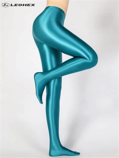 shop yoga outfit online leohex spandex glossy opaque pantyhose shiny