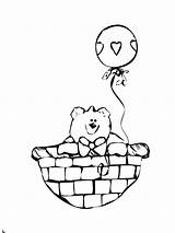 Bear Coloring Pages Balloons sketch template