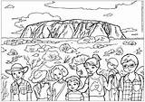 Colouring Australia Coloring Uluru Pages Kids Outback Australian Rock Animals Ayres Familyholiday Theme Ayers Printable Designlooter Related Aboriginal Activityvillage Village sketch template