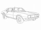 Camaro Chevy Coloring Pages Drawing 1969 Chevrolet Dodge Charger Draw 69 Sketch 67 Corvette Nova Drawings Car Template S10 Cars sketch template