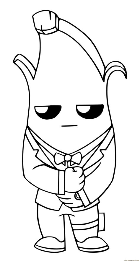 agent peely ghost fortnite coloring page  printable coloring pages