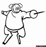 Fencing Coloring Pig Activities Animal Pages sketch template