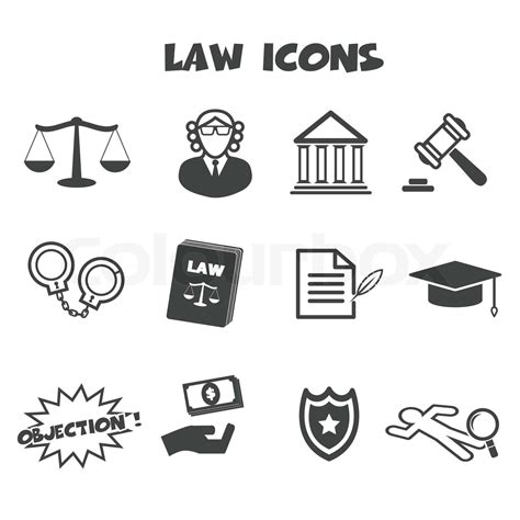 law icons stock vector colourbox