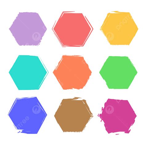 hexagon shape clipart png images set  hexagonal grunge vector shape hexagonal shape